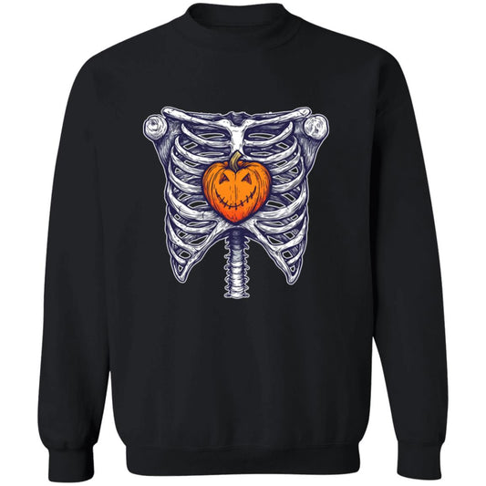 Pullover Sweatshirt Pumpkin Heart Ribcage