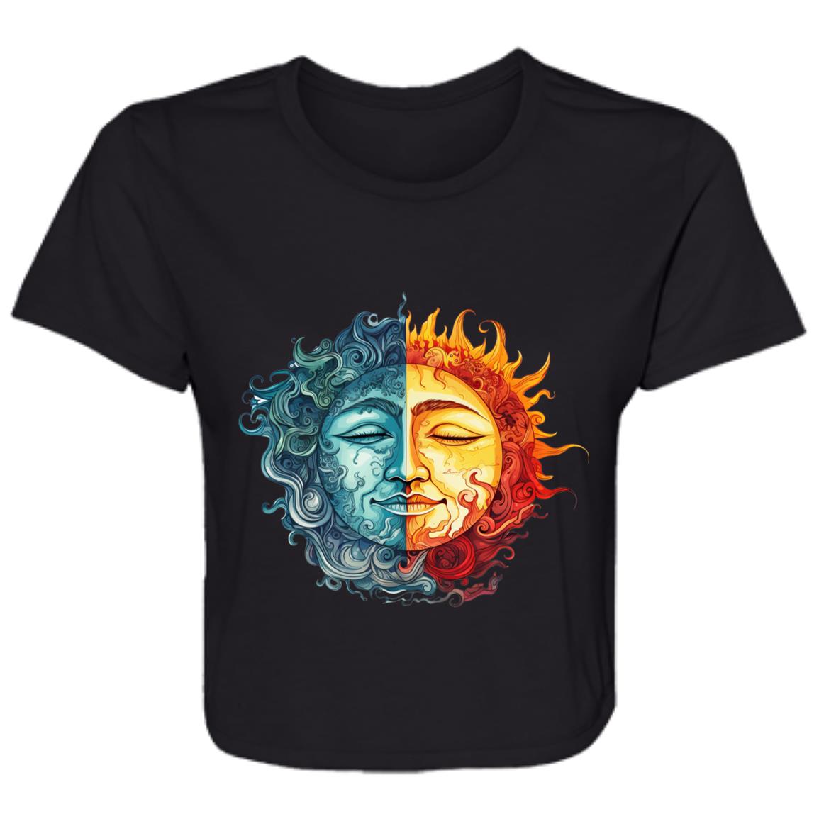 Flowy Cropped Tee Sun & Moon Ying Yang
