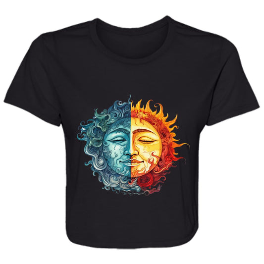 Flowy Cropped Tee Sun & Moon Ying Yang