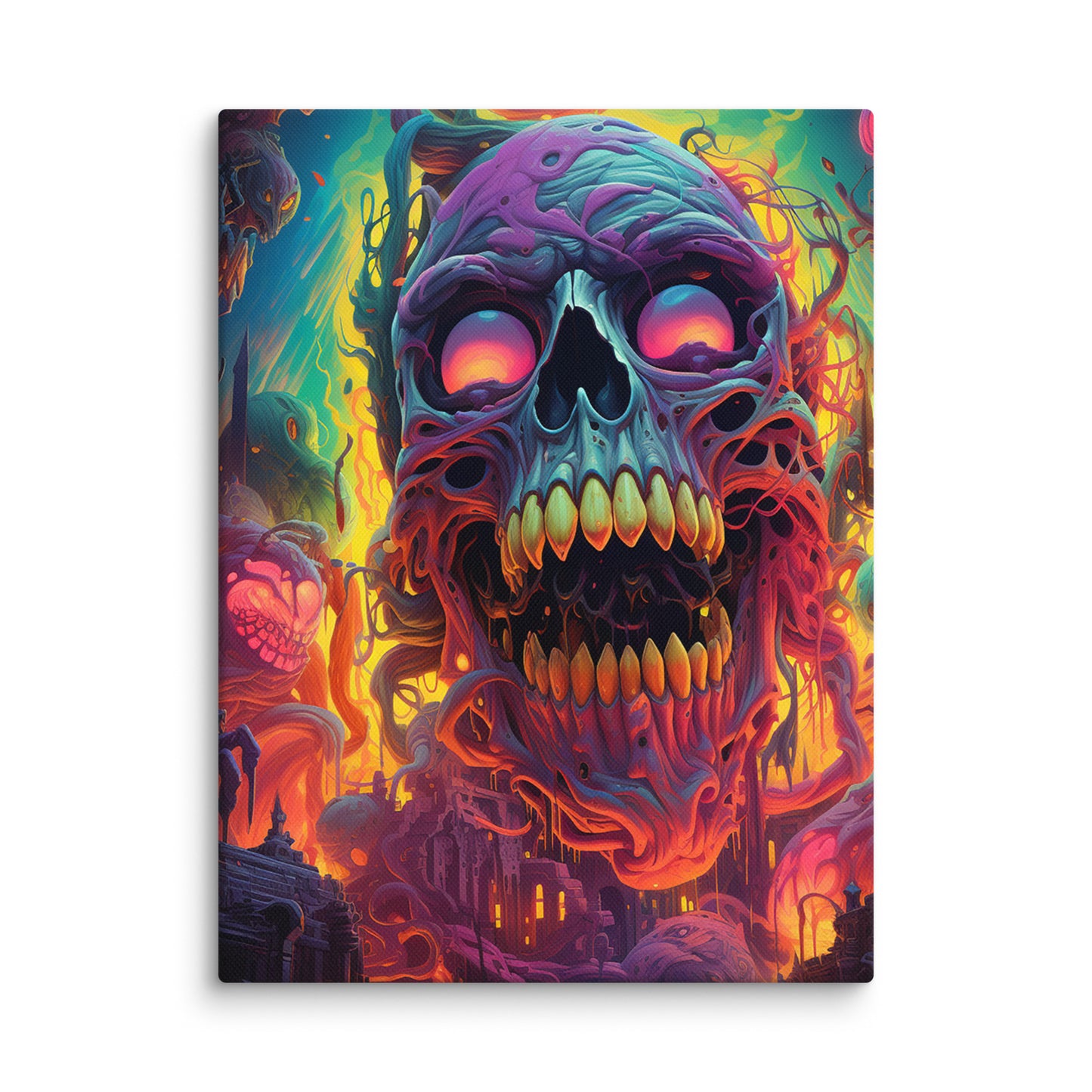 Canvas Psychedelic Skull