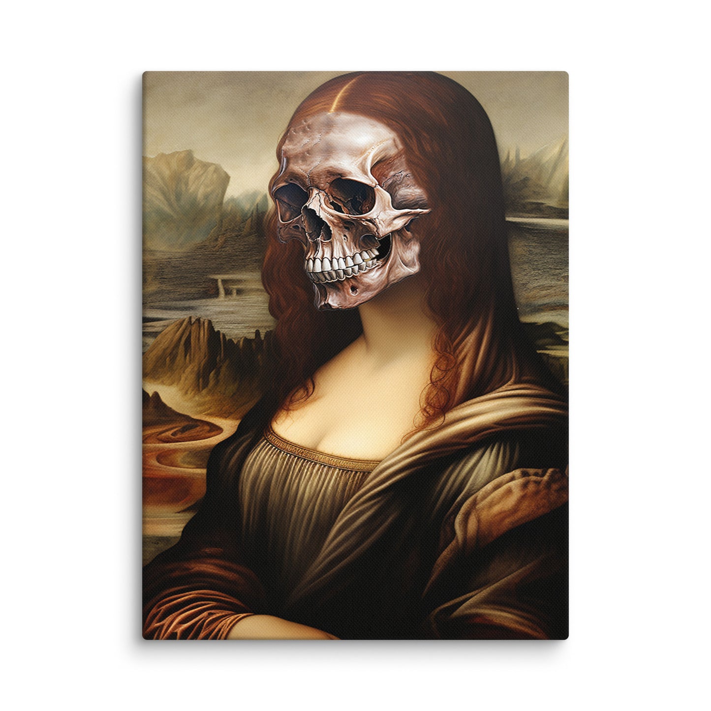 Canvas Skull Face Mona Lisa