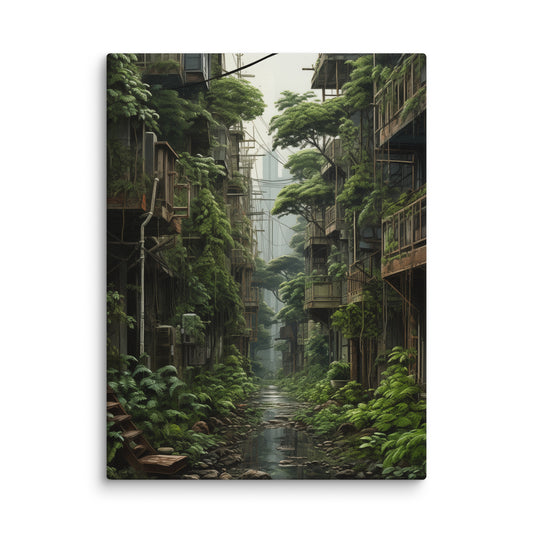 Canvas Overgrown Dystopian City