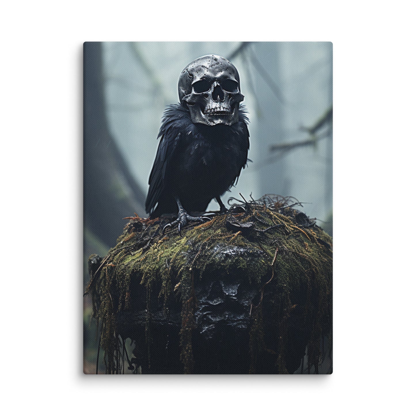 Canvas Skull Head Crow