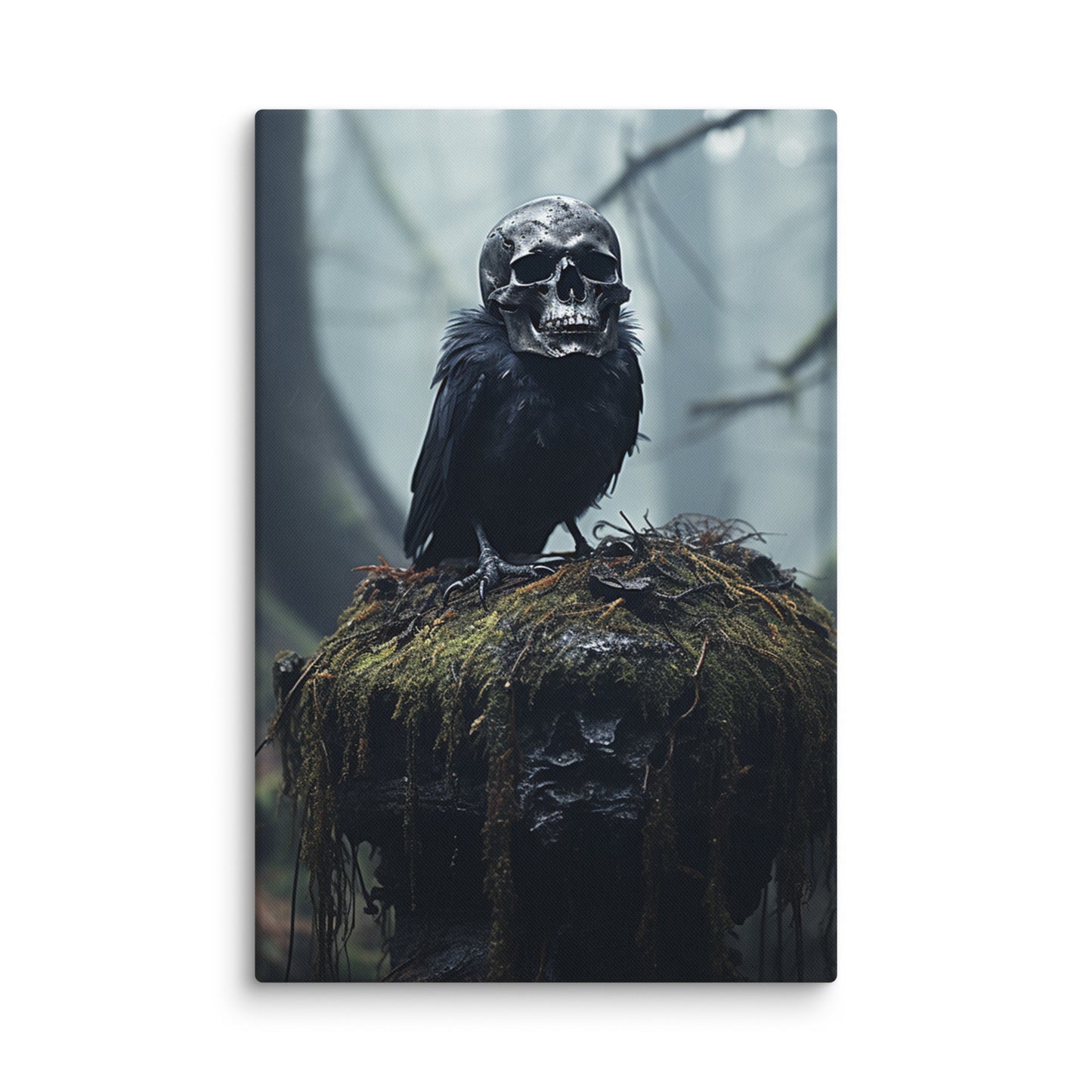 Canvas Skull Head Crow