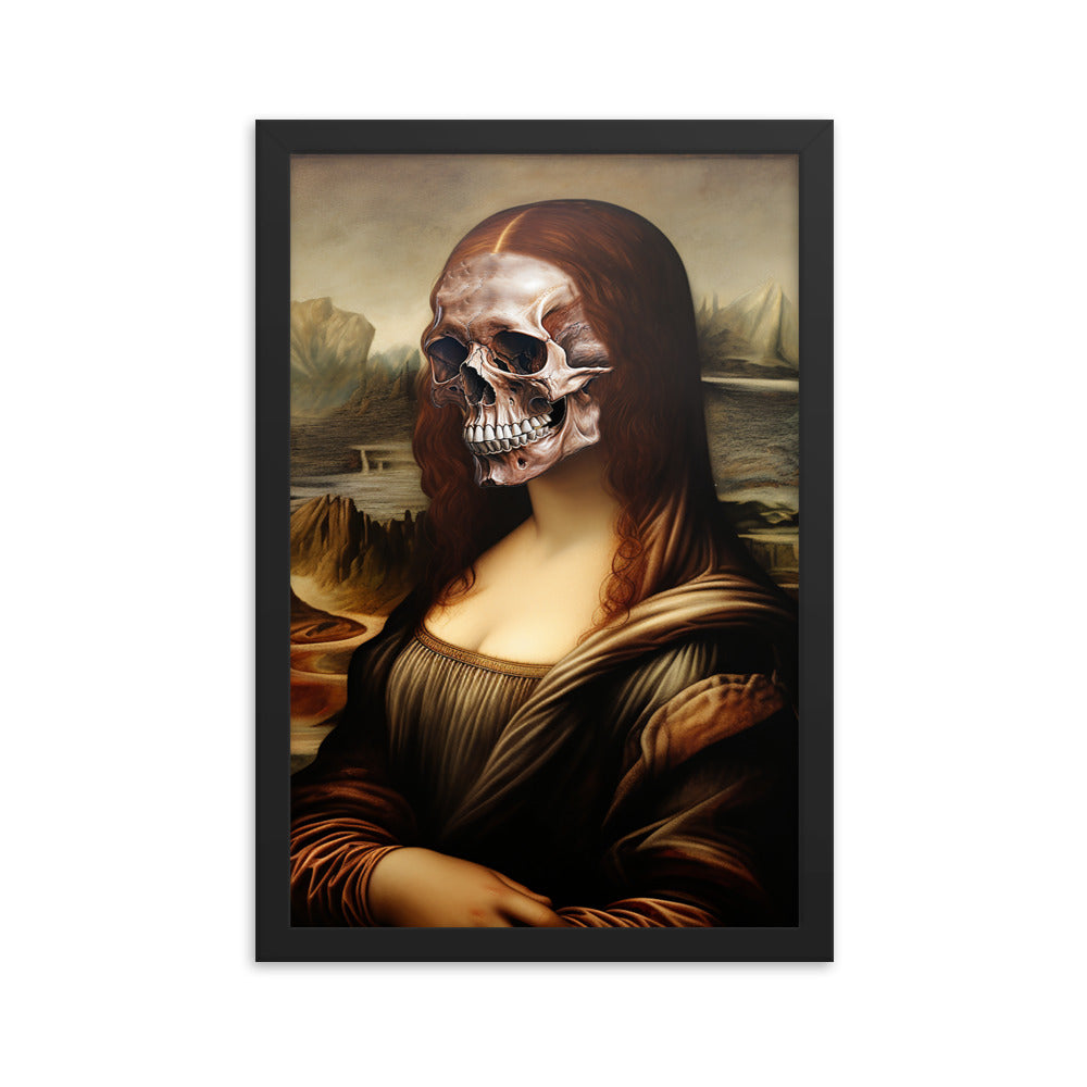 Framed Poster Skull Face Mona Lisa
