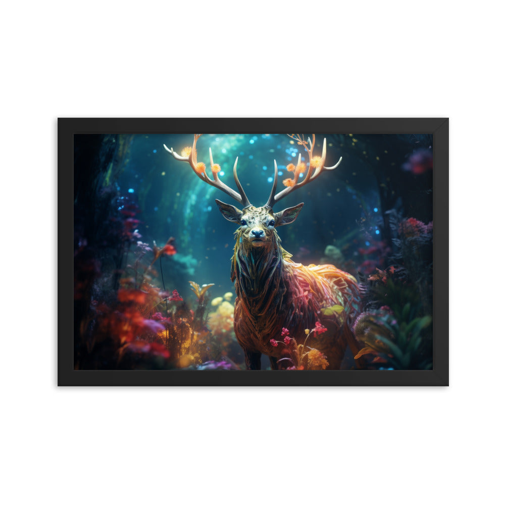 Framed Poster Enchanted Forest Stag