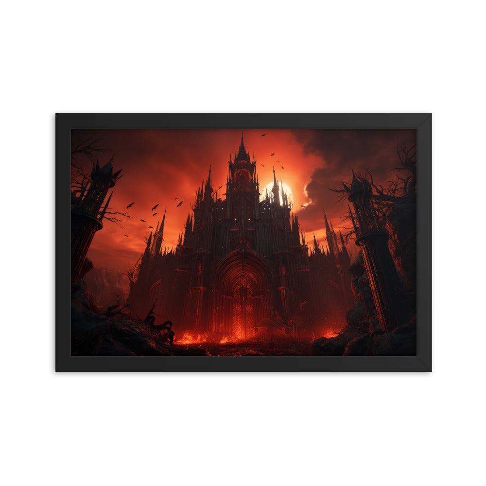 Framed Poster Hellish Gothic Castle