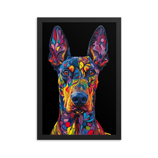 Framed Poster Colorful Abstract Doberman