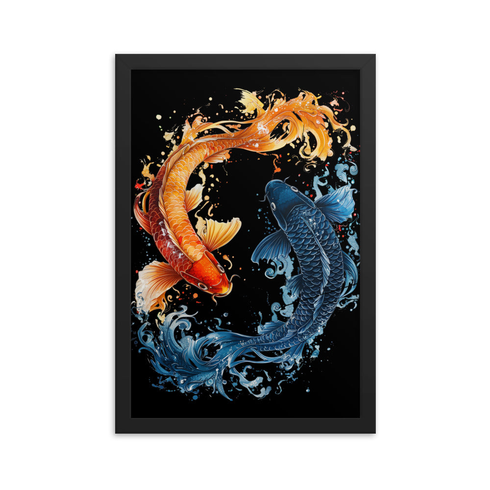 Framed Poster Koi Fish