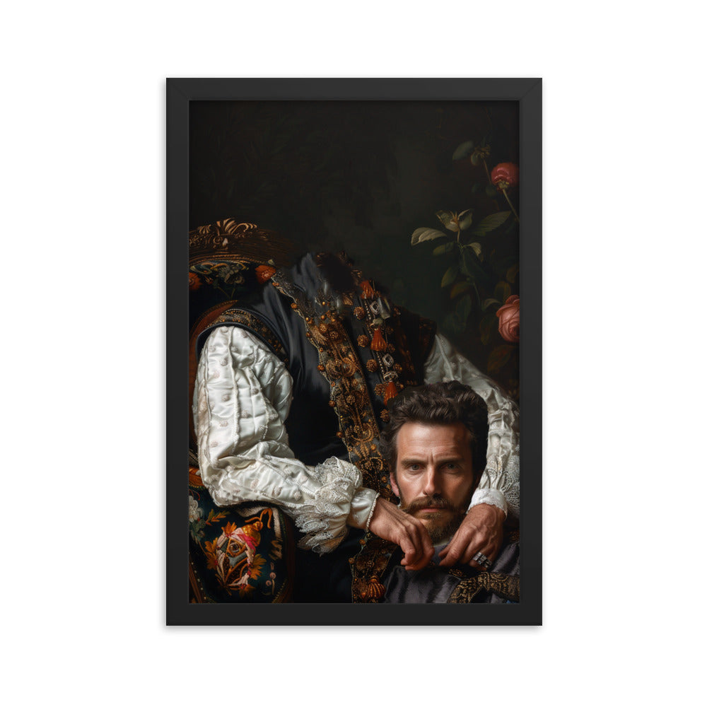 Framed Poster Decapitated Man Portrait
