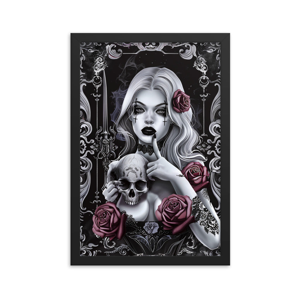 Framed Poster Goth Girl Portrait