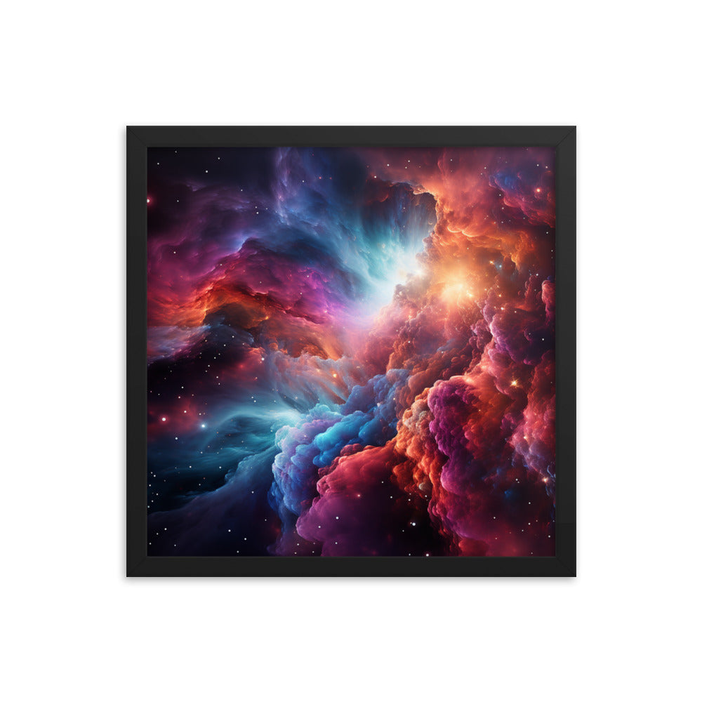 Framed Poster Colorful Nebula Cloud