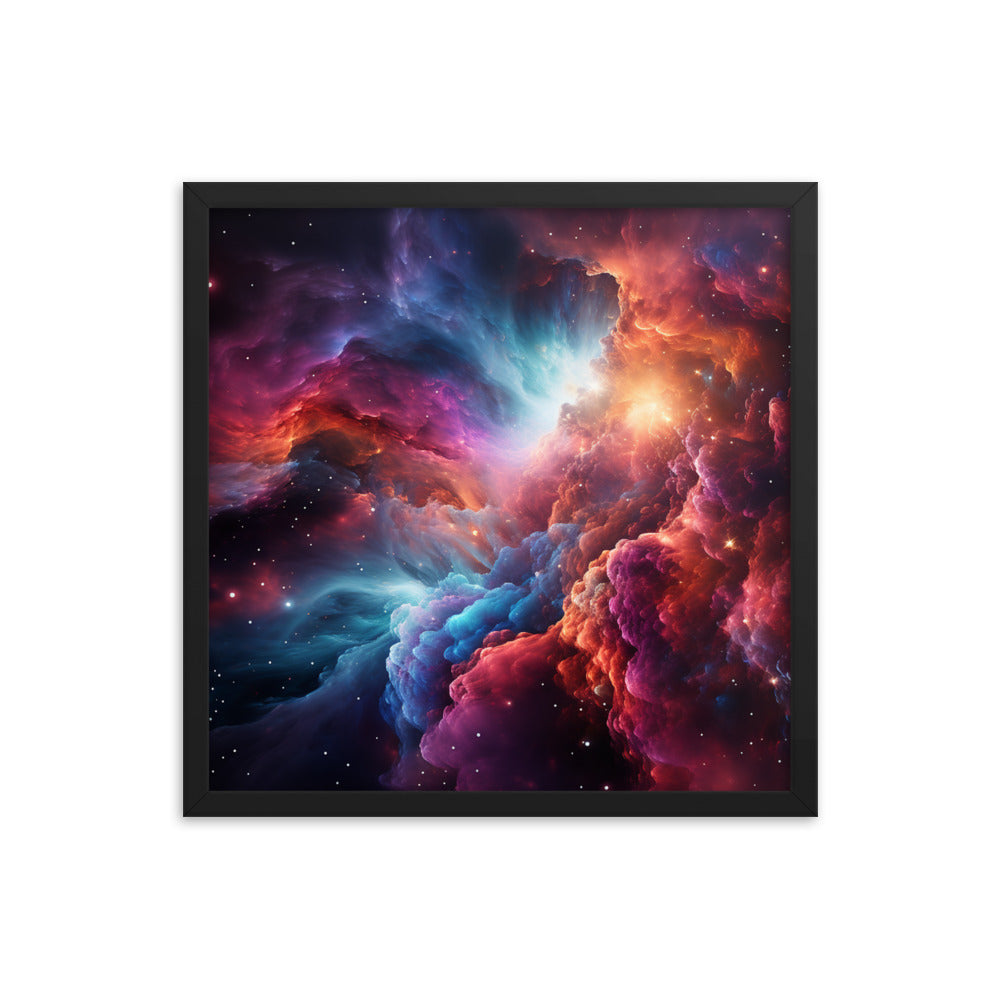 Framed Poster Colorful Nebula Cloud