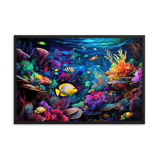 Framed Poster Colorful Underwater Ocean
