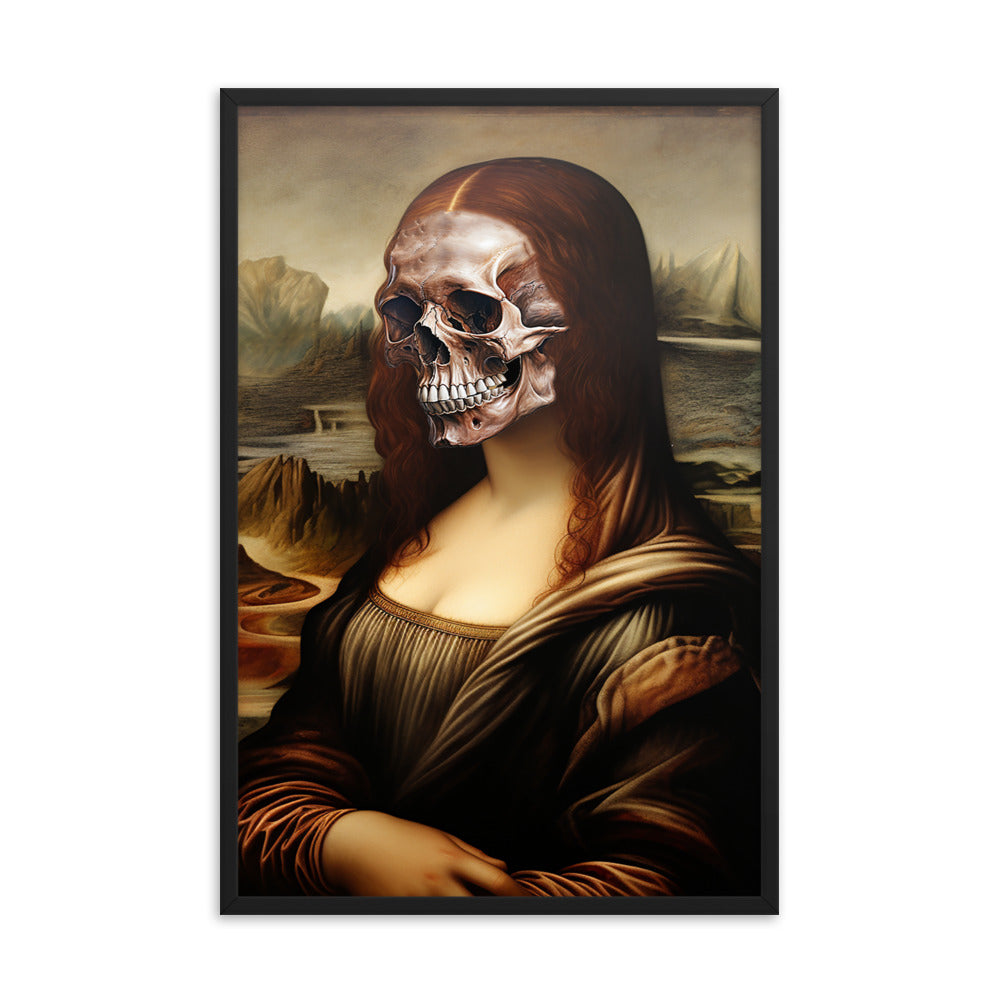 Framed Poster Skull Face Mona Lisa