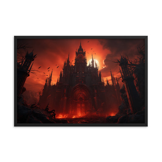 Framed Poster Hellish Gothic Castle