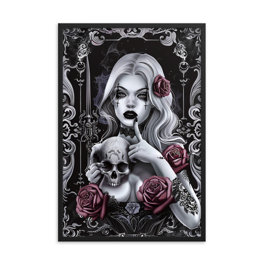 Framed Poster Goth Girl Portrait