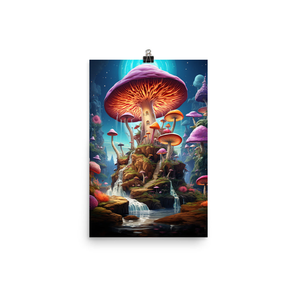 Poster Fantasy Mushroom Island House