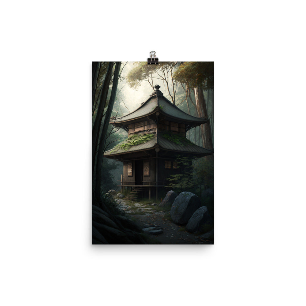 Poster Japanese Hut In Forest