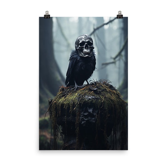 Poster Skull Head Crow